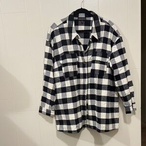 Lane Bryant Black and White Checkered Shirt